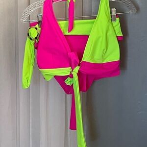 Neon Pink and Green Bikini Set